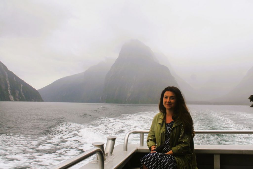 lady on milford sound cruise