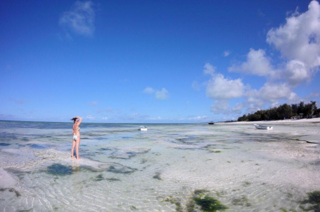 lady bikini jambiani beach zanzibar