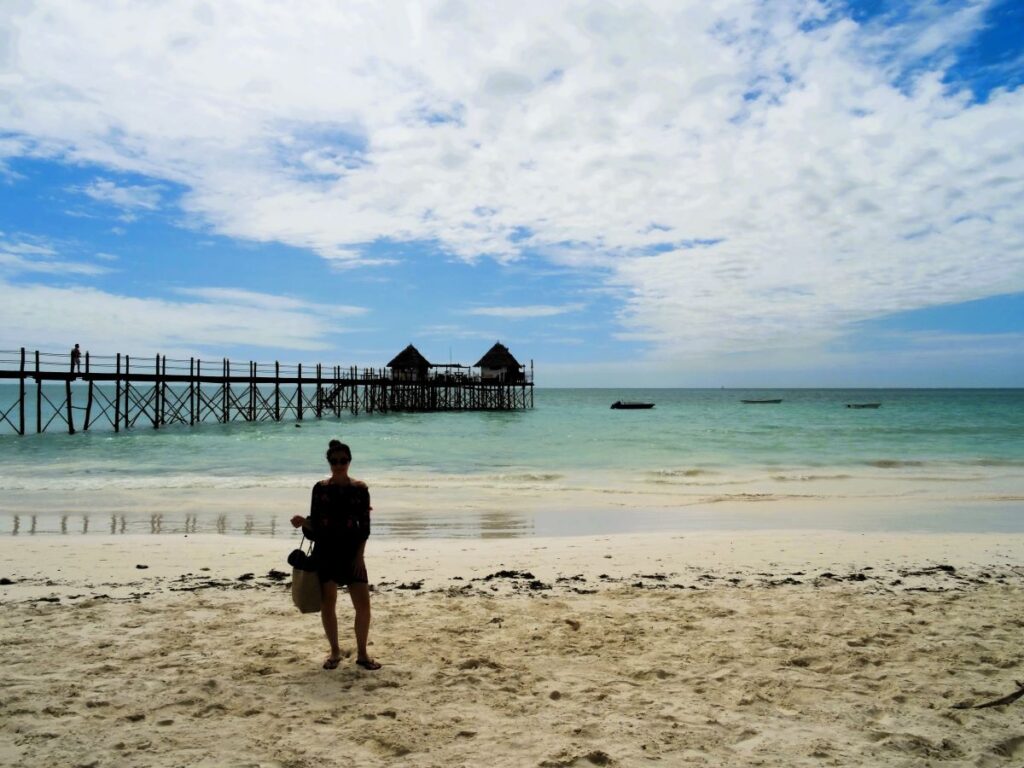 lady on jambiani beach