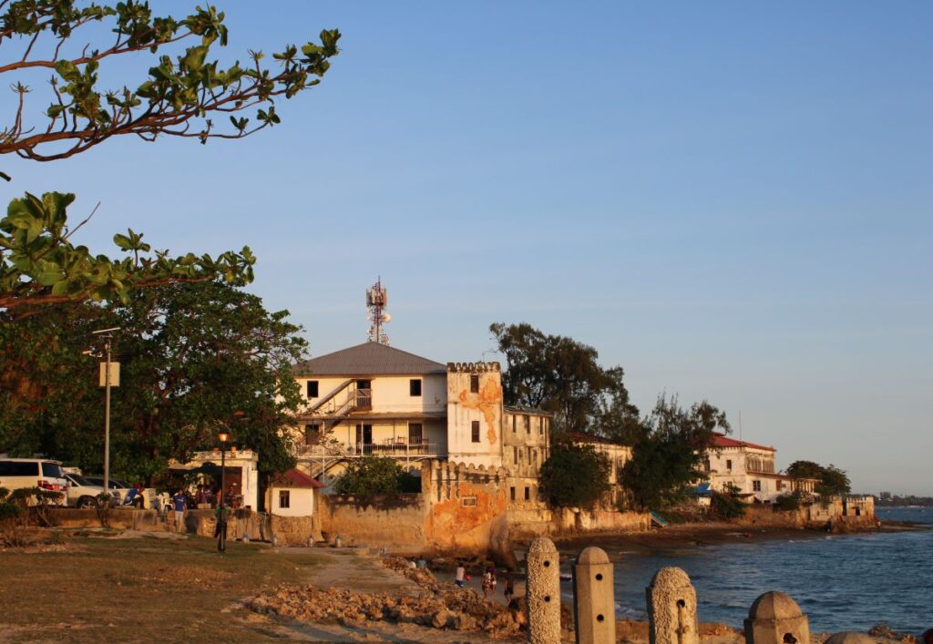 stonetown waterfront at sunset