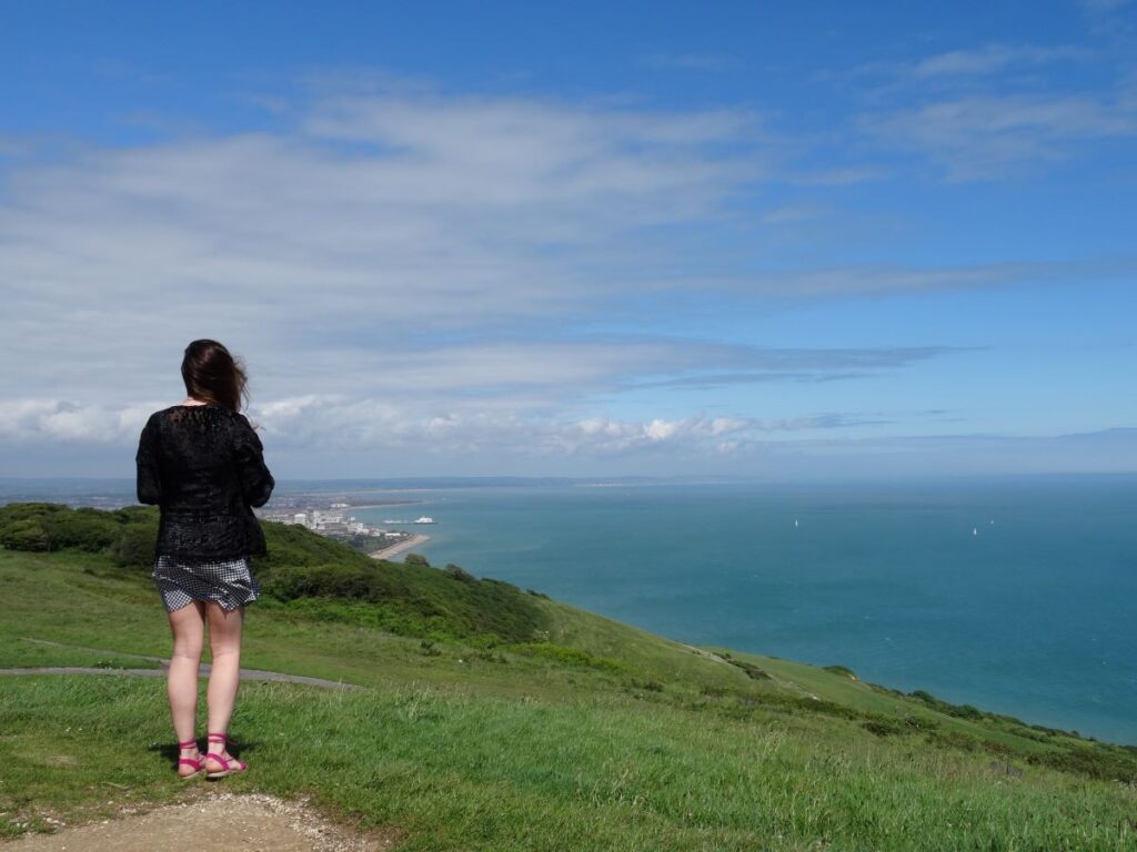 windy day beachy head eastbourne