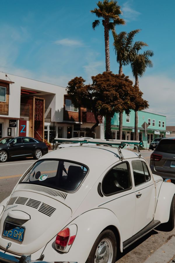 old school beetle in downtown santa cruz