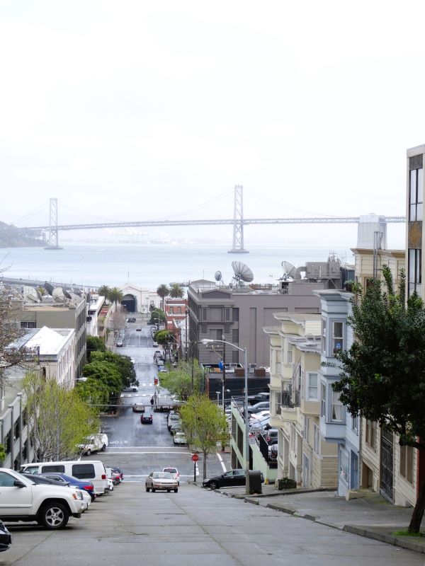 bay bridge at end of street san francisco