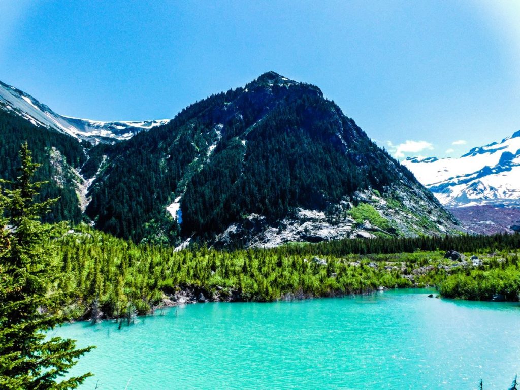 blue lake at mount rainier national park