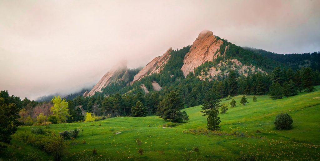 The Flatiron Mountain Range near Boulder Colorado