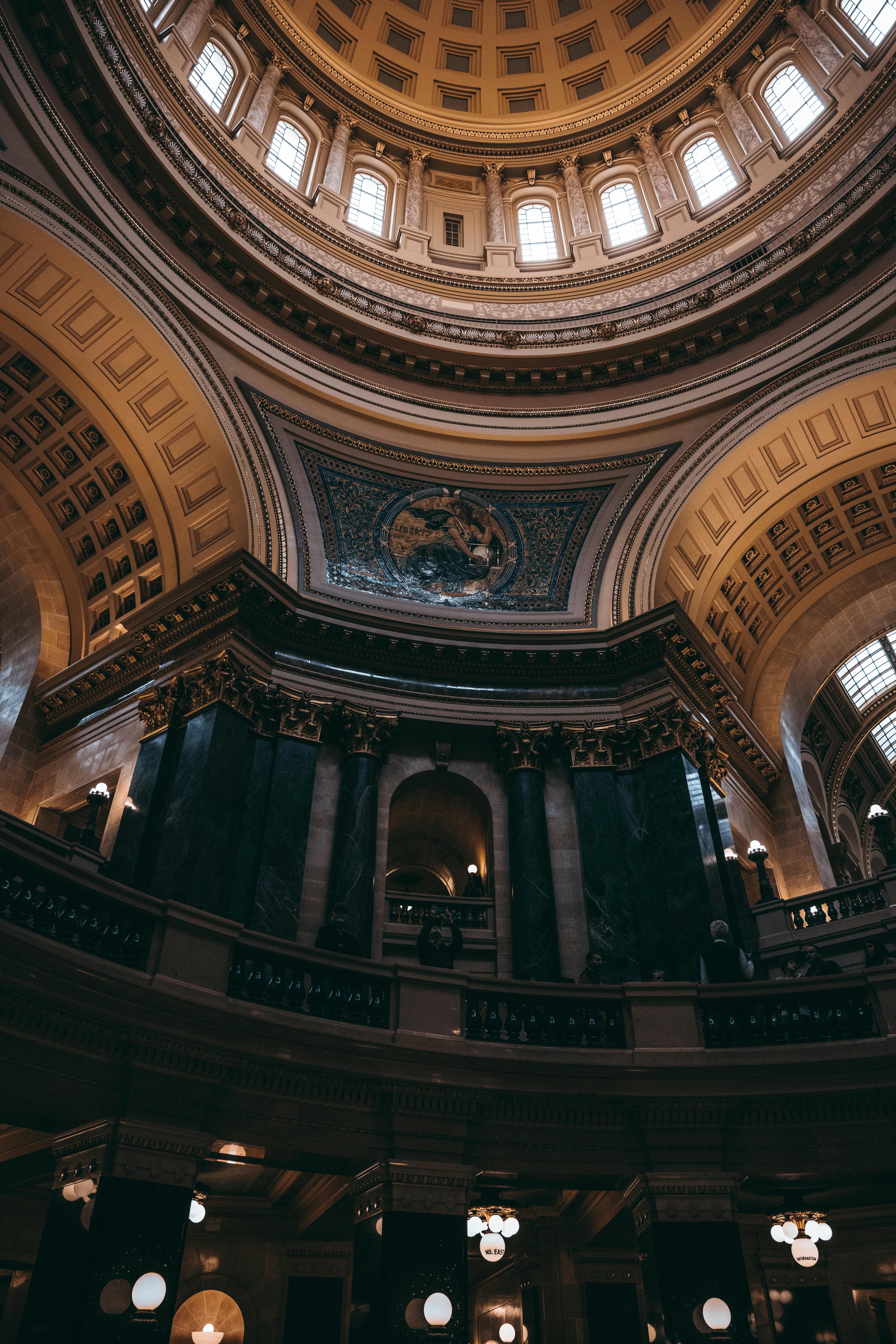The interior of the Capital State Building in Madison Wisconsin