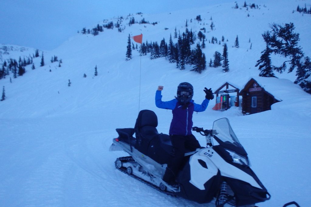 me snowmobiling in whistler