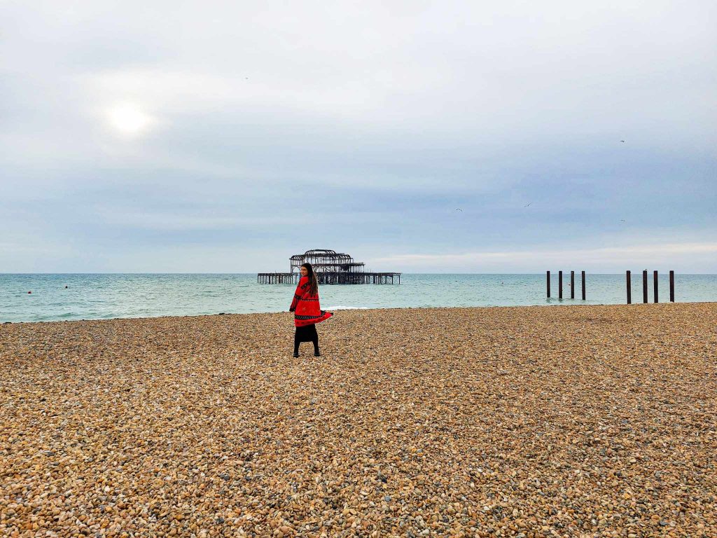 winter sunset brighton west pier