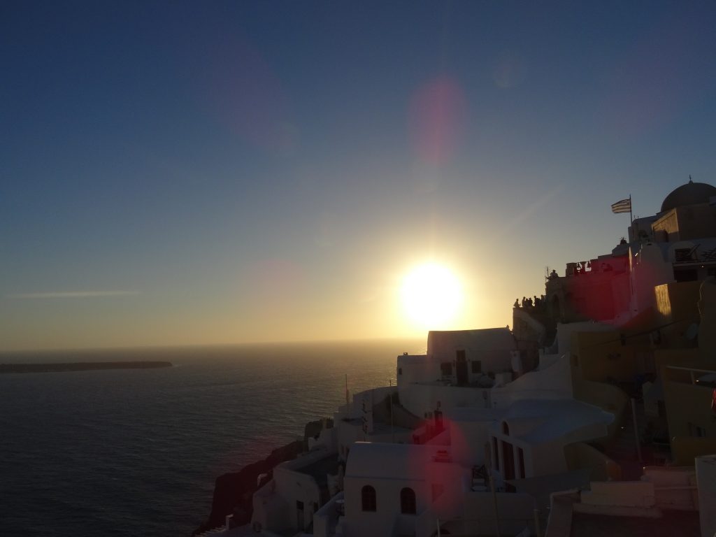 sunset in santorini