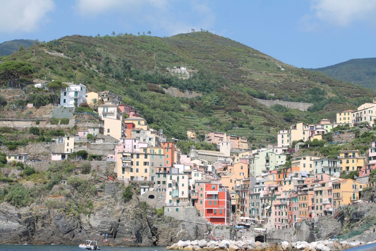 riomaggiore seen from ferry