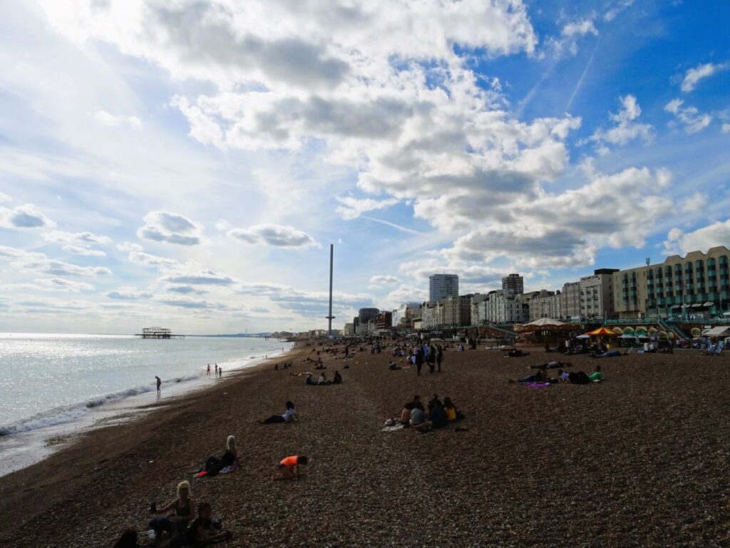 brighton beach summer day in brighton