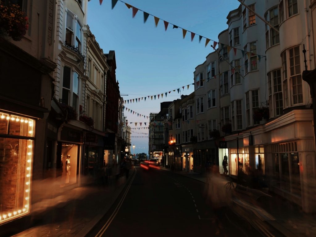 brighton street at night