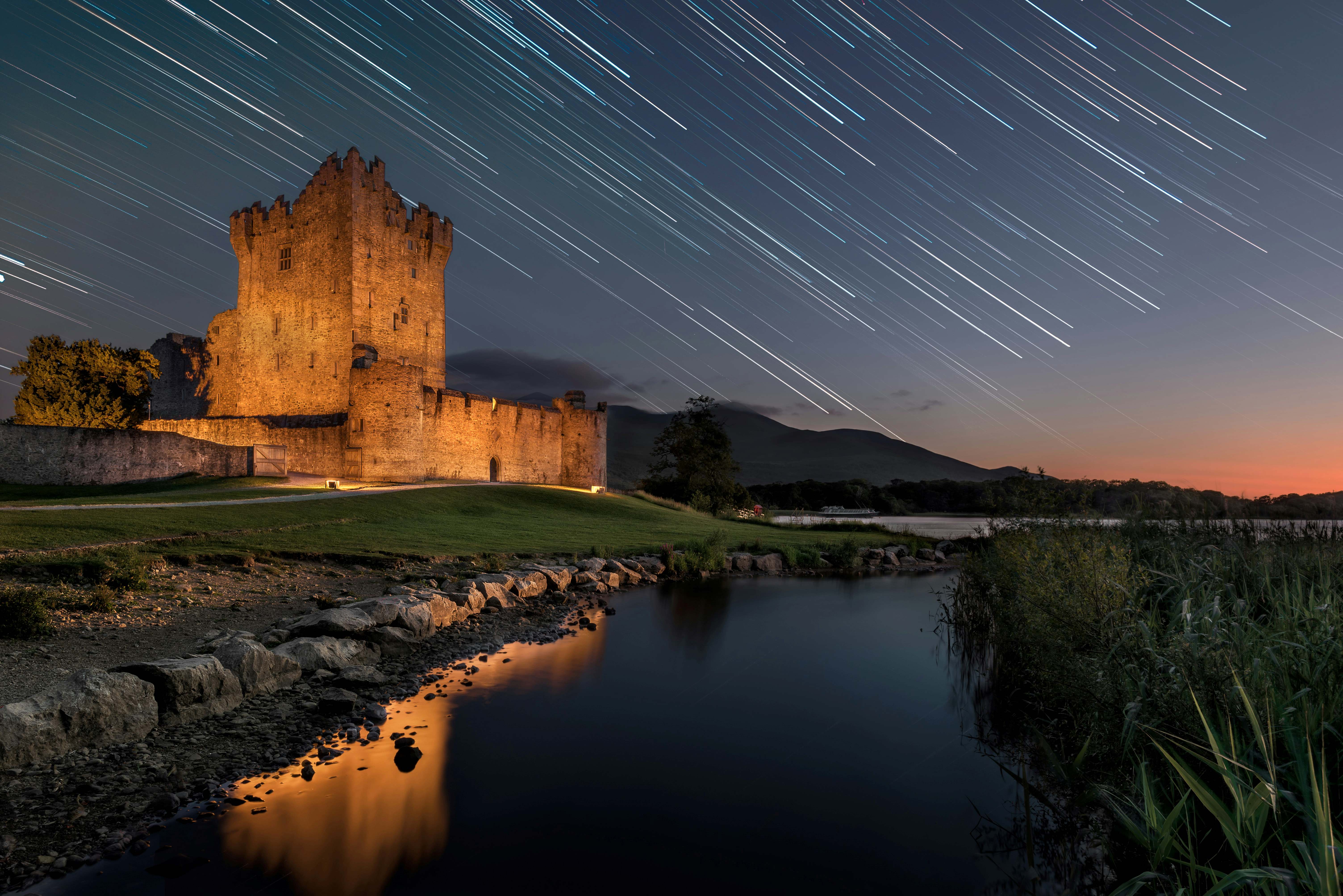 ross castle at night