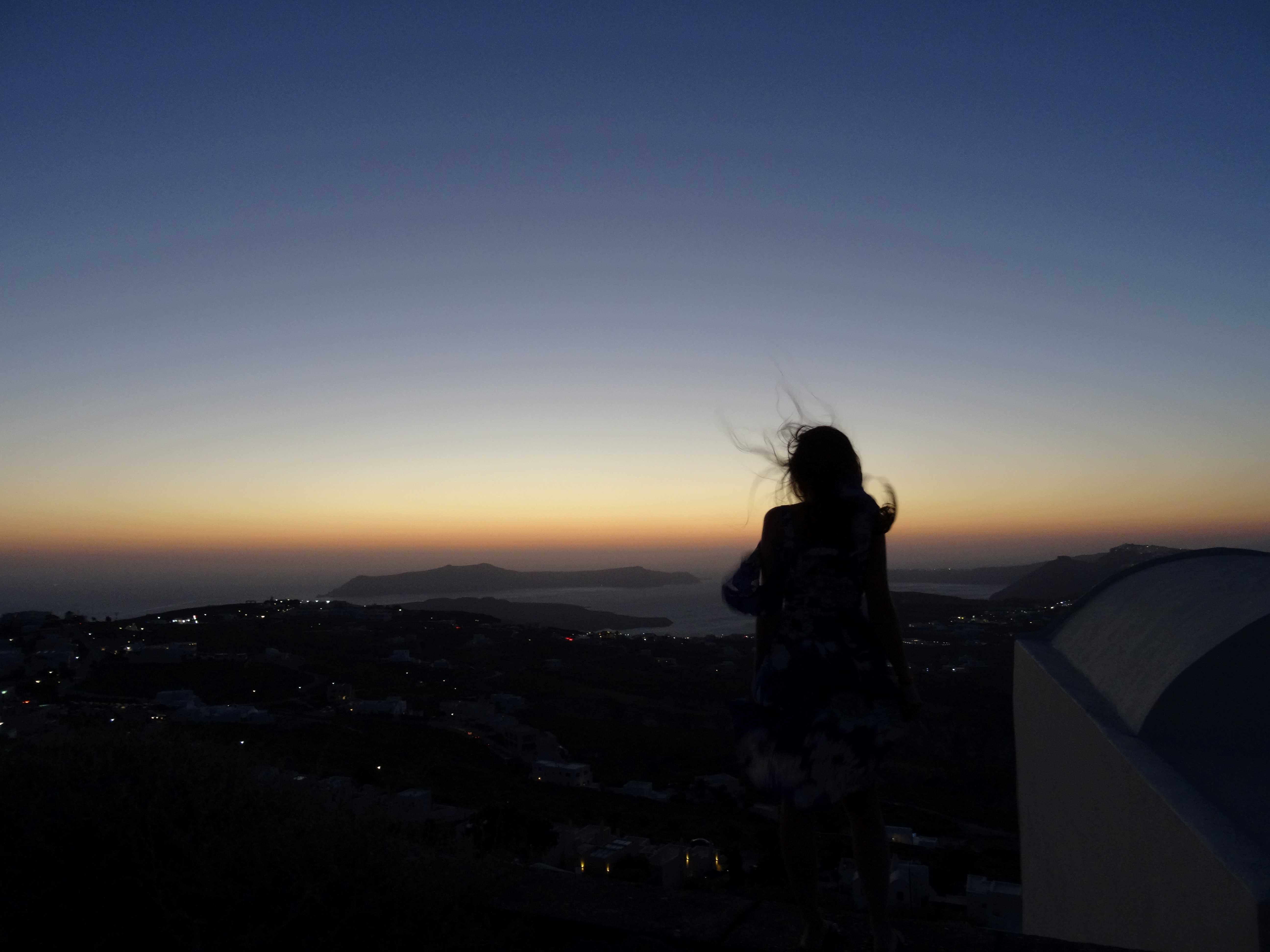 sunset in Santorini pyrgos