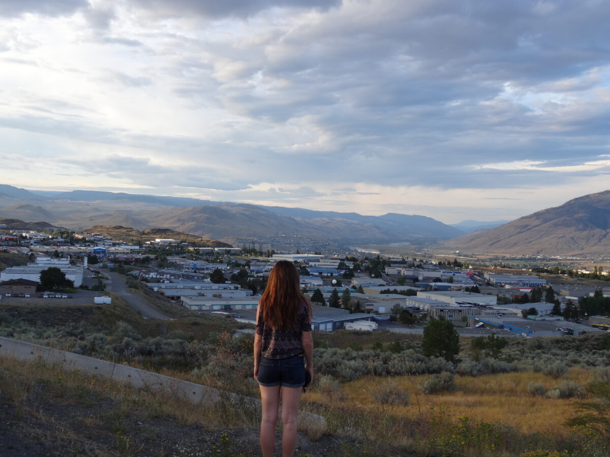 lady looking town of kamloops