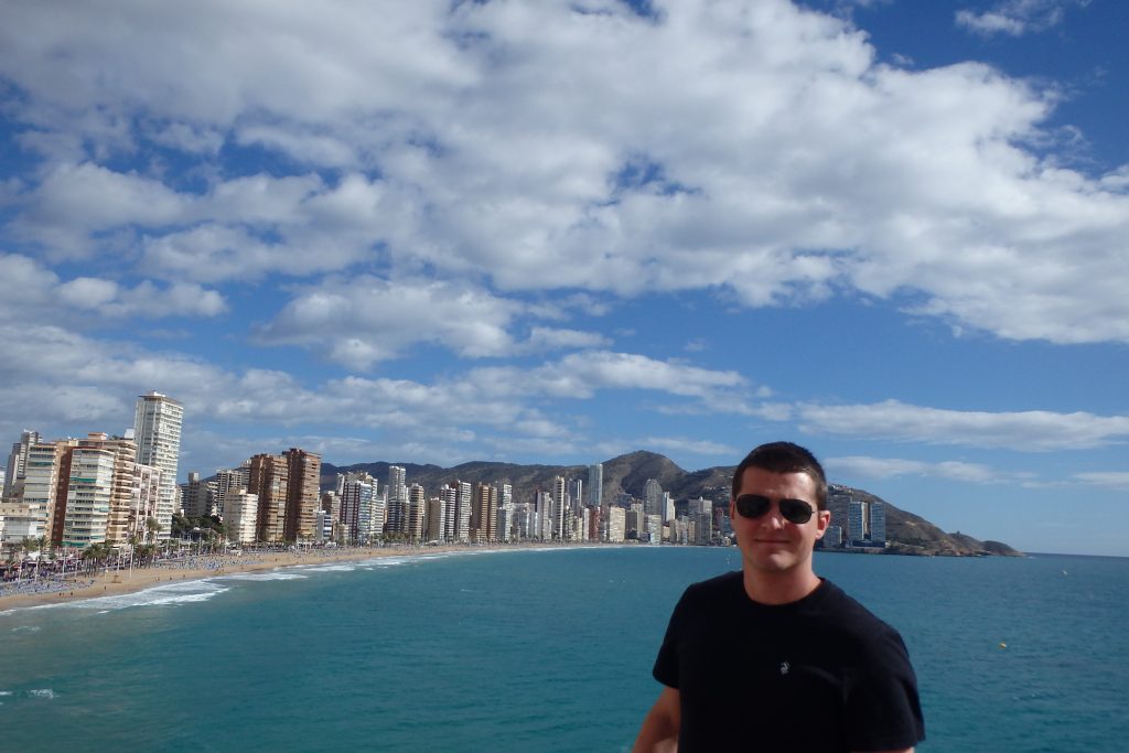 man at benidorm old town viewpoint