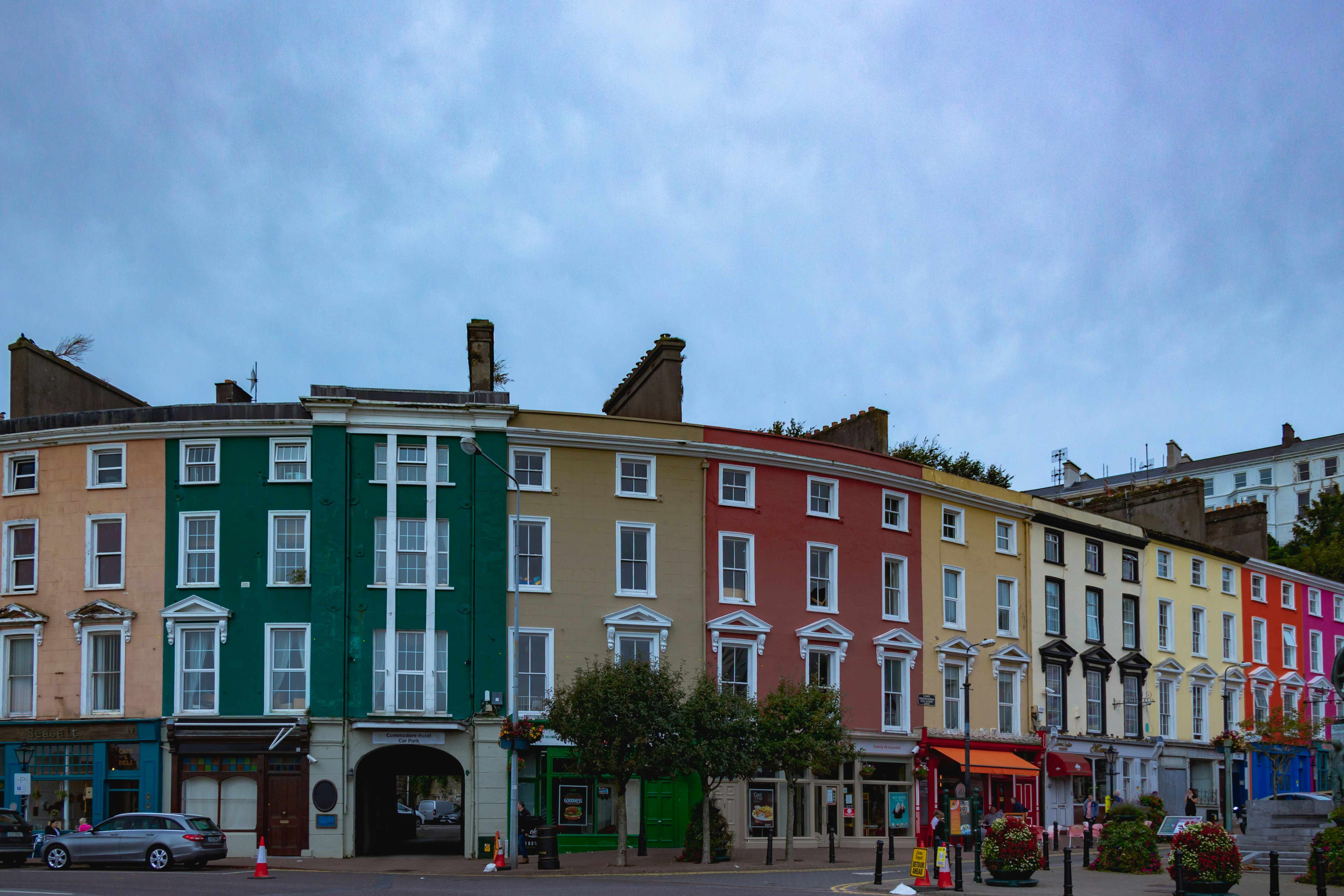 downtown cobh colorful buildings