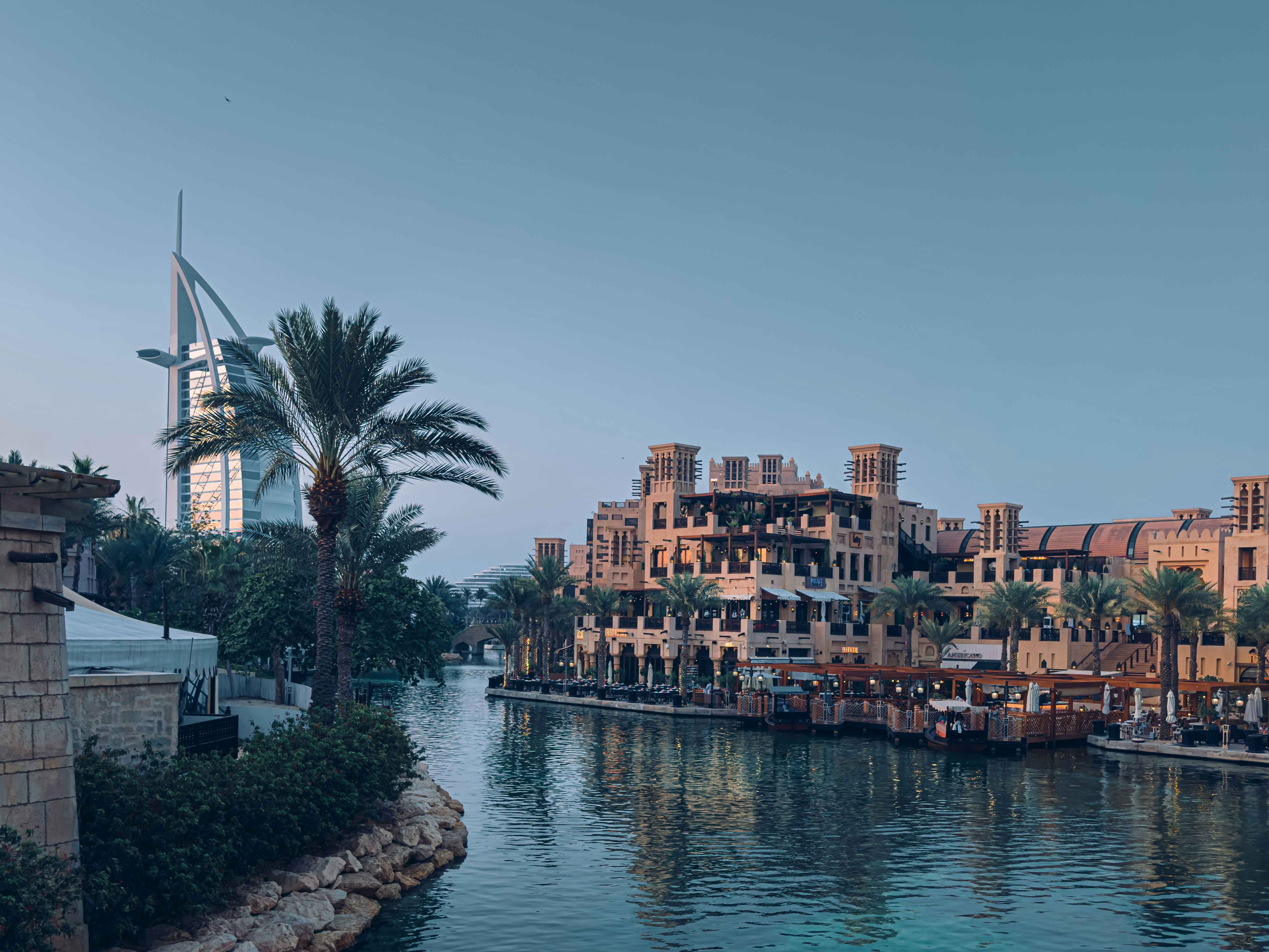 dubai marina before sunset