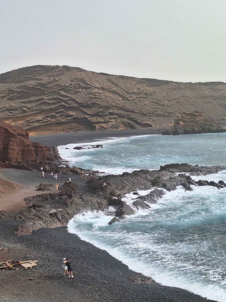 black sand beach at el golfo