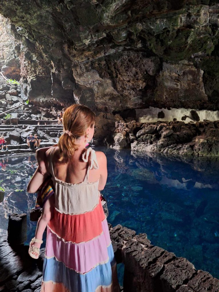 lady posing at jameos del agua lanzarote