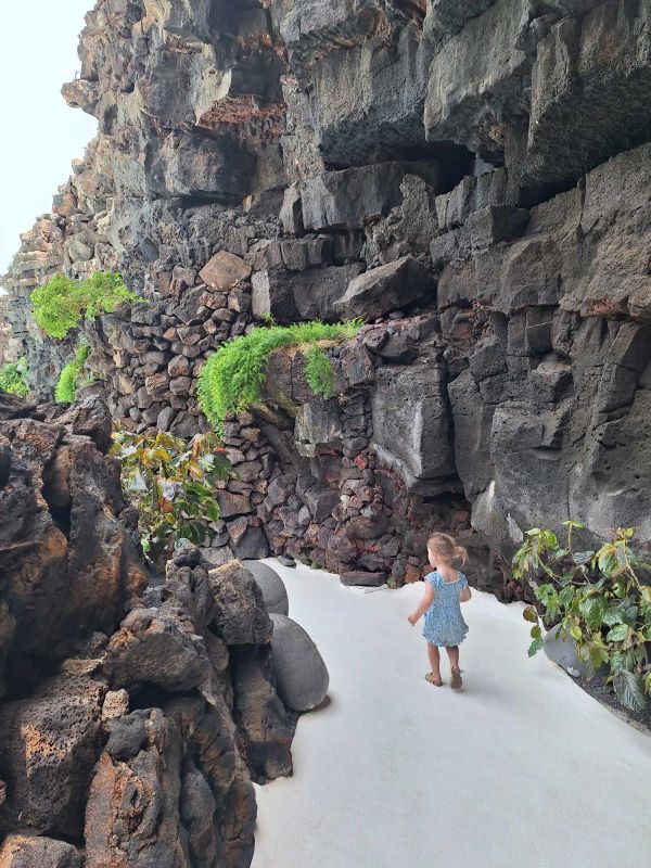 little girl jameos del agua pathway