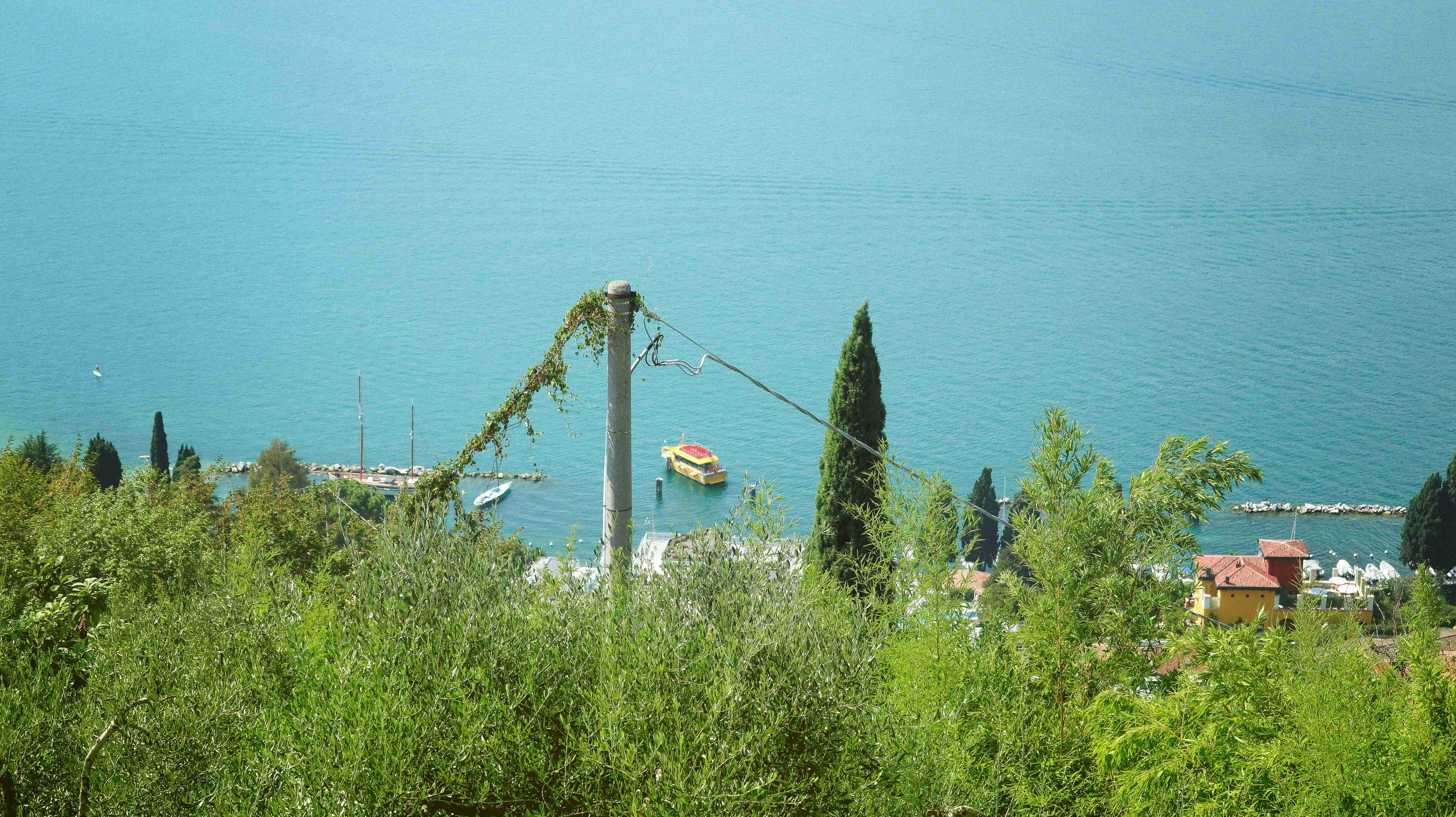 looking down onto Malcesine Beach