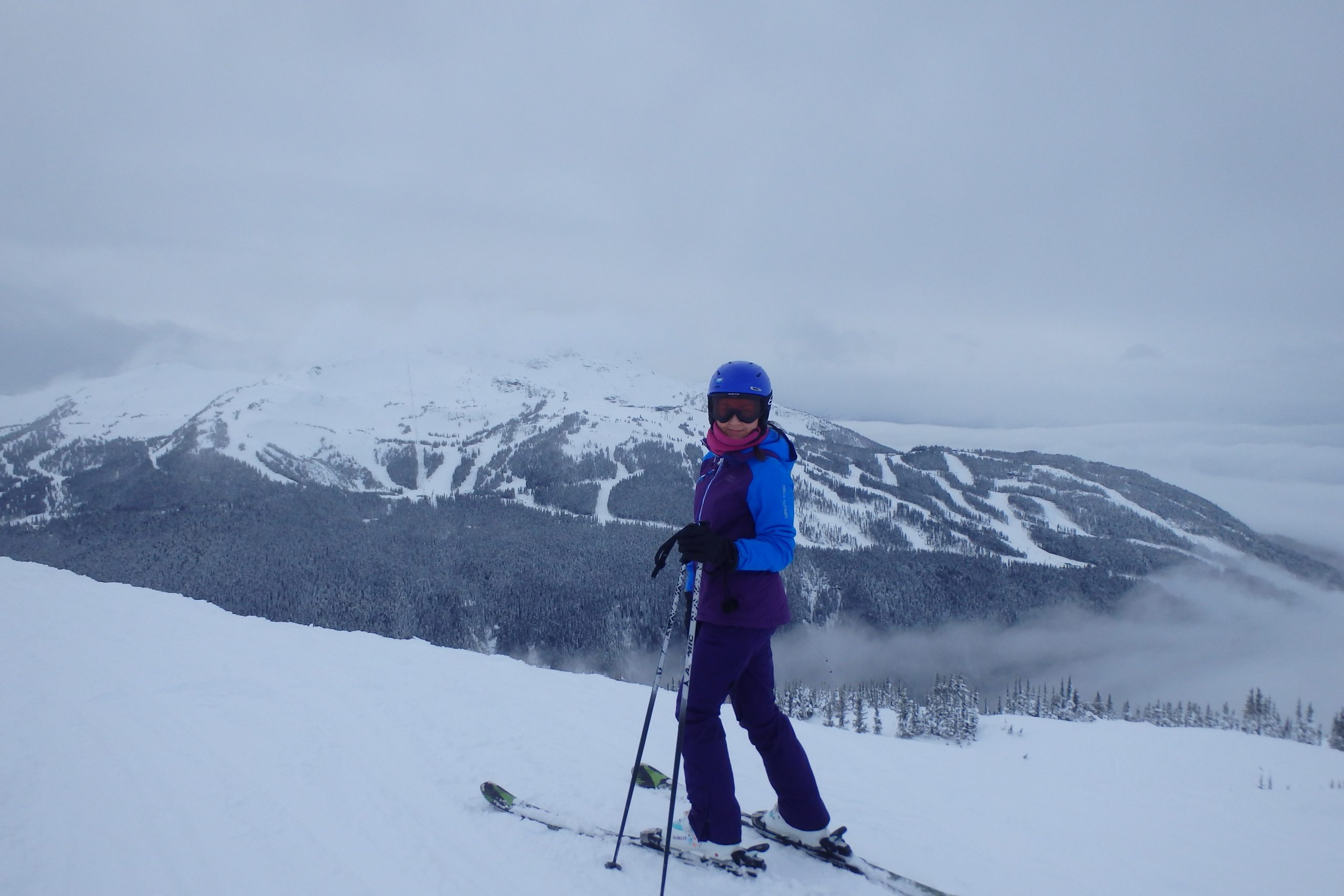 lady skiing on whistler mountain