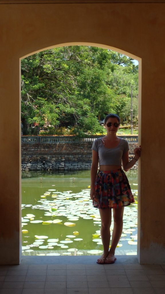 pond at mieu temple complex