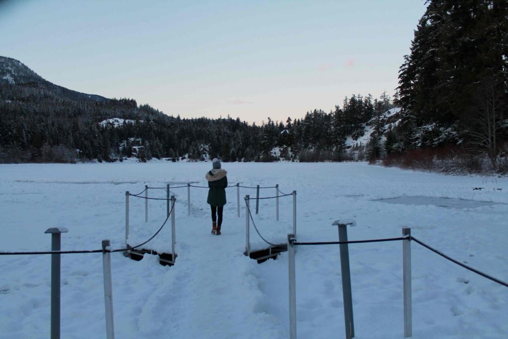 nita lake jetty in winter