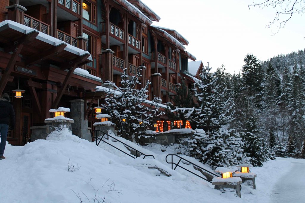 nita lake lodge covered in snow