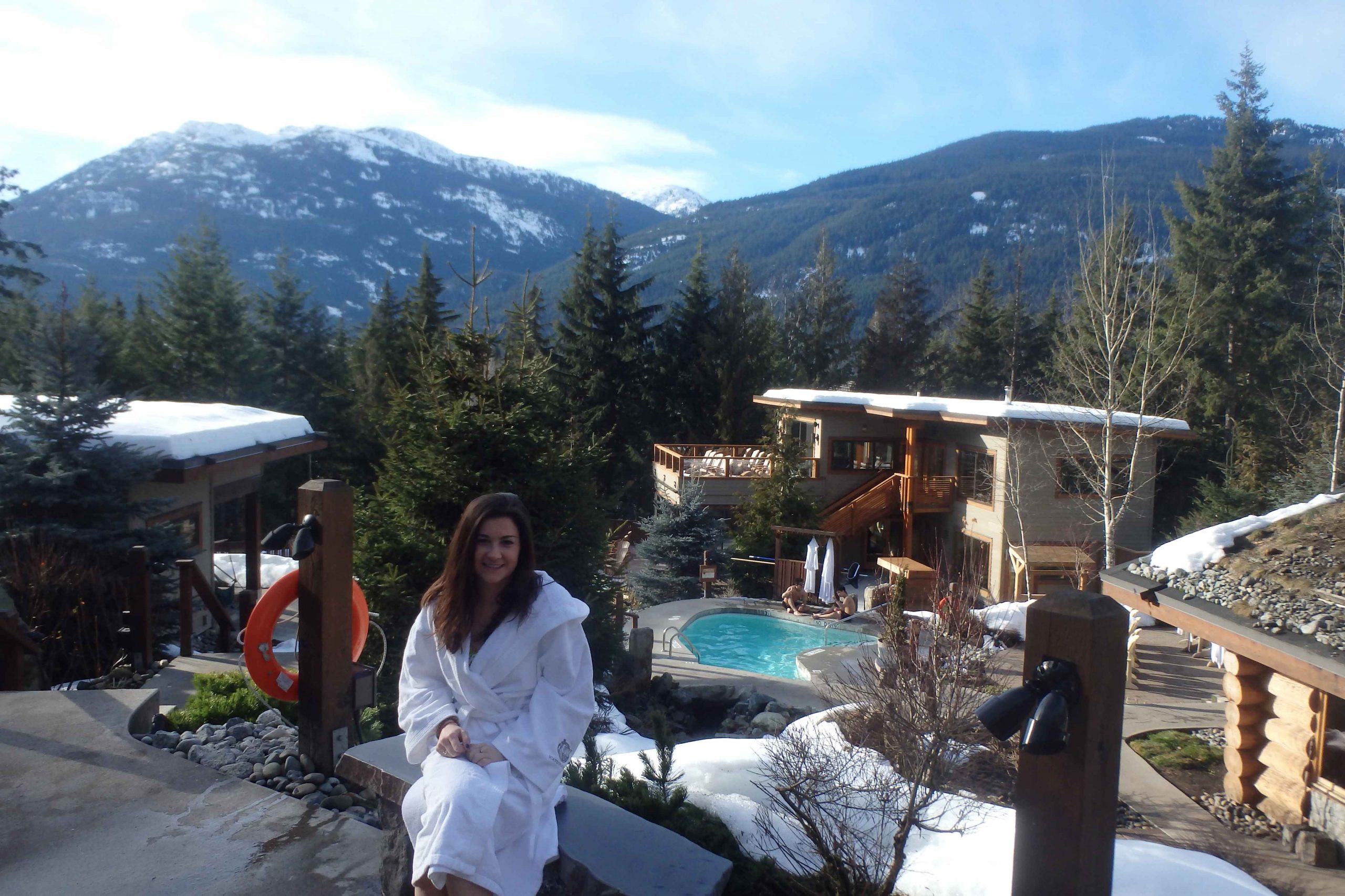 scandinave spa whistler in winter