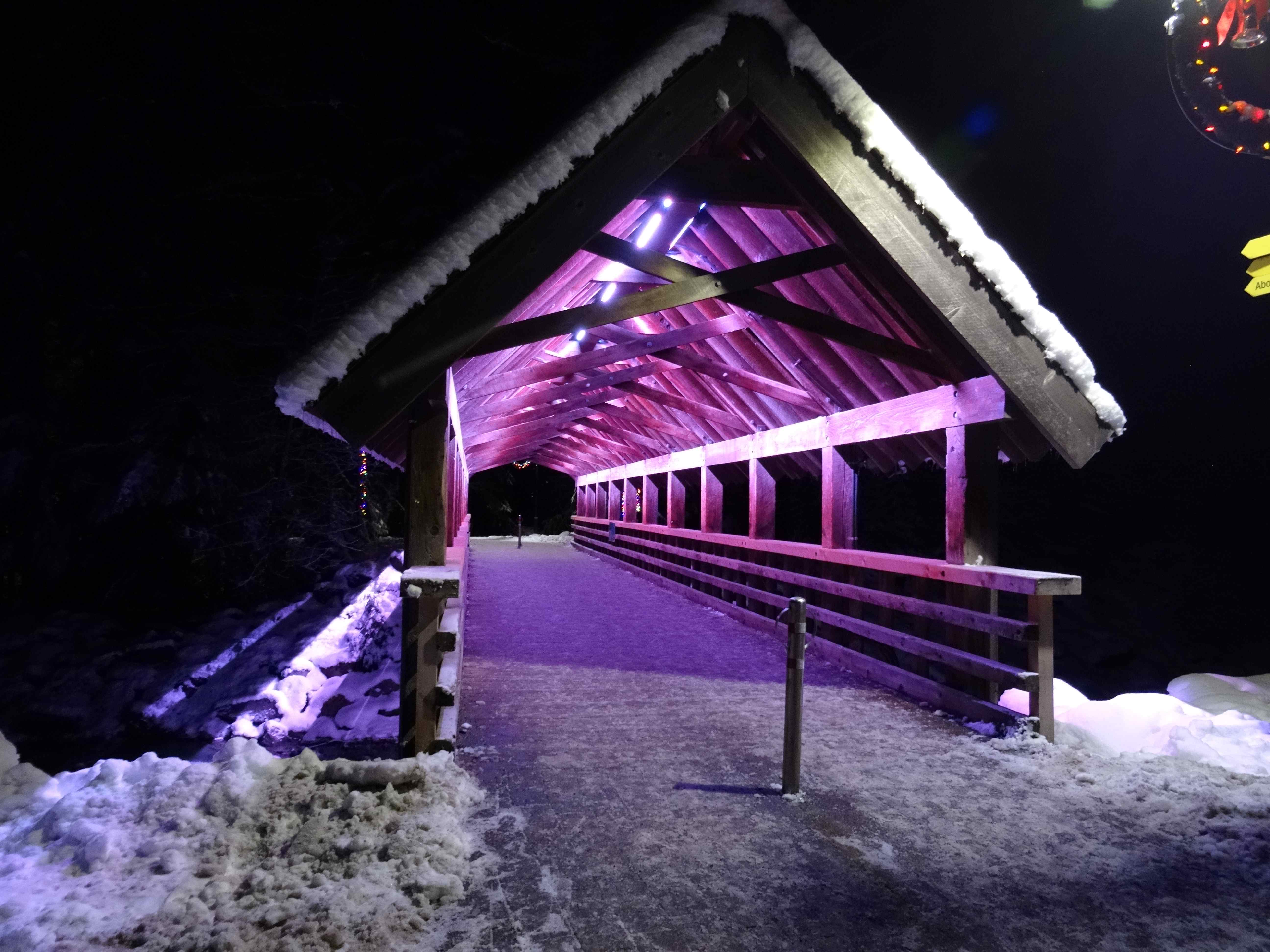 walk to upper village whistler at night