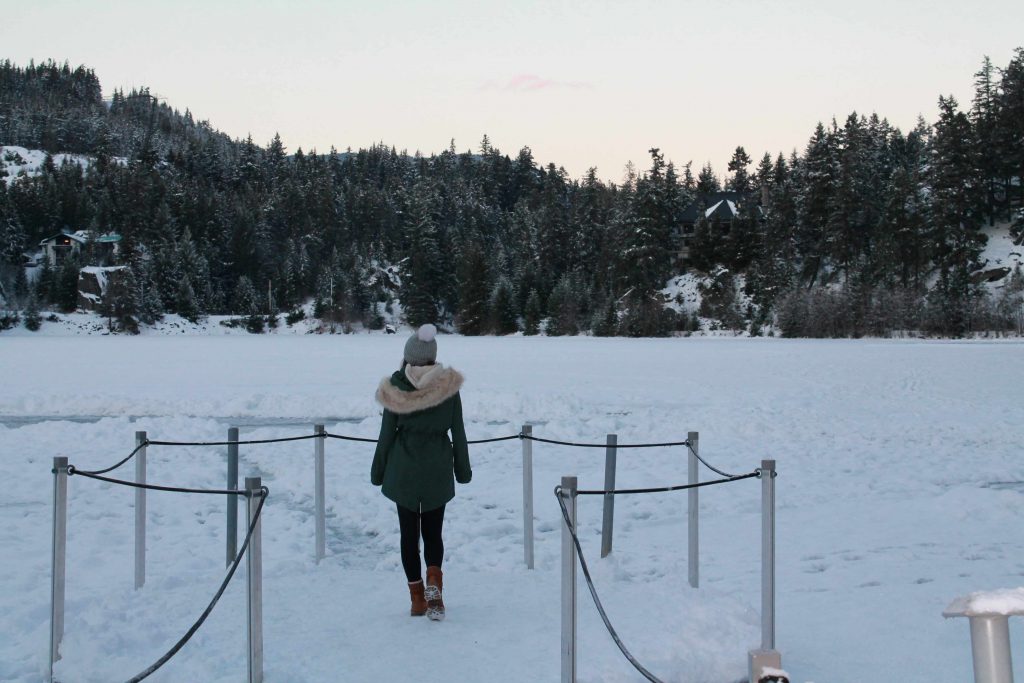 whistler lake in winter