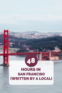 San Fran is among the top 5 most visited cities in the U.S. and spending 48 hours in San Francisco is a popular amount of time to spend here. If you follow my suggested itinerary below, you’ll get to see the city’s most famous attractions like Bakers Beach, the Golden Gate Bridge, and Lombard Street. As well as visit the city’s best neighborhoods like Chinatown, Castro, and Haight-Ashbury.