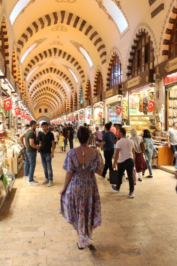 lady walking through Grand Bazaar