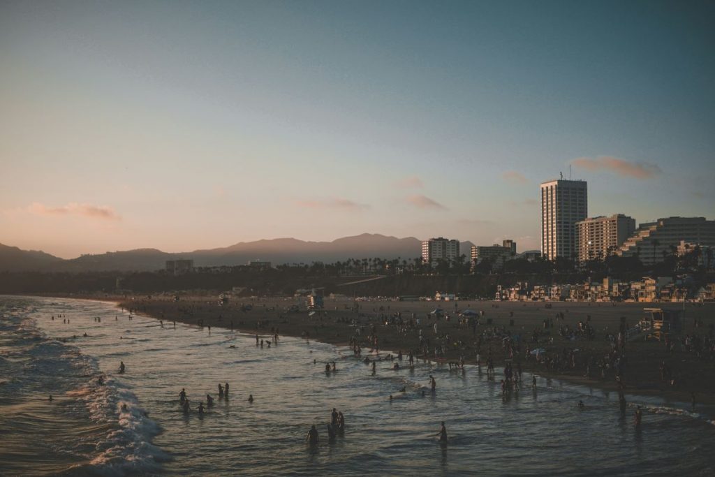 sunset in santa monica