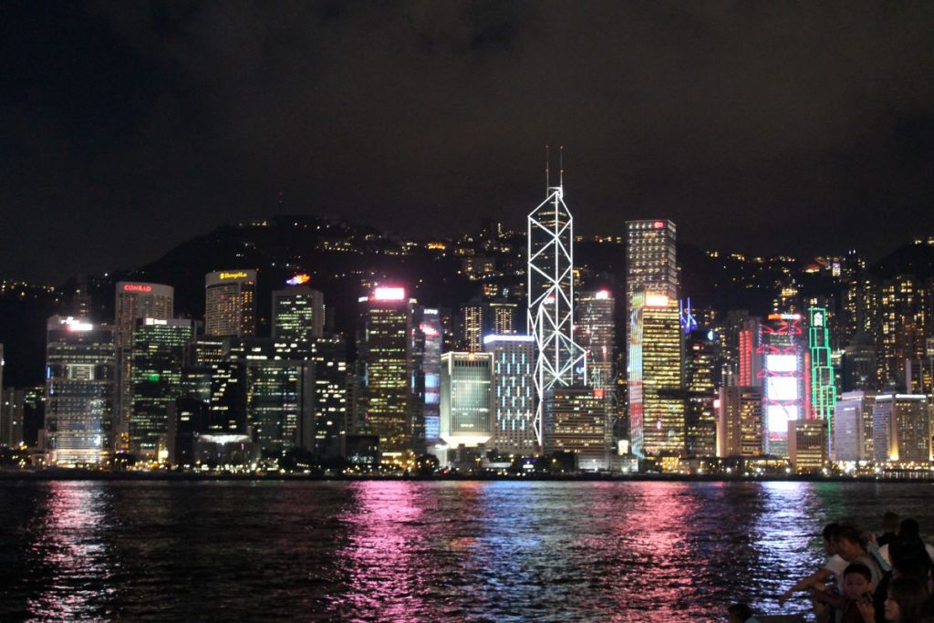 hong kong skyline at night