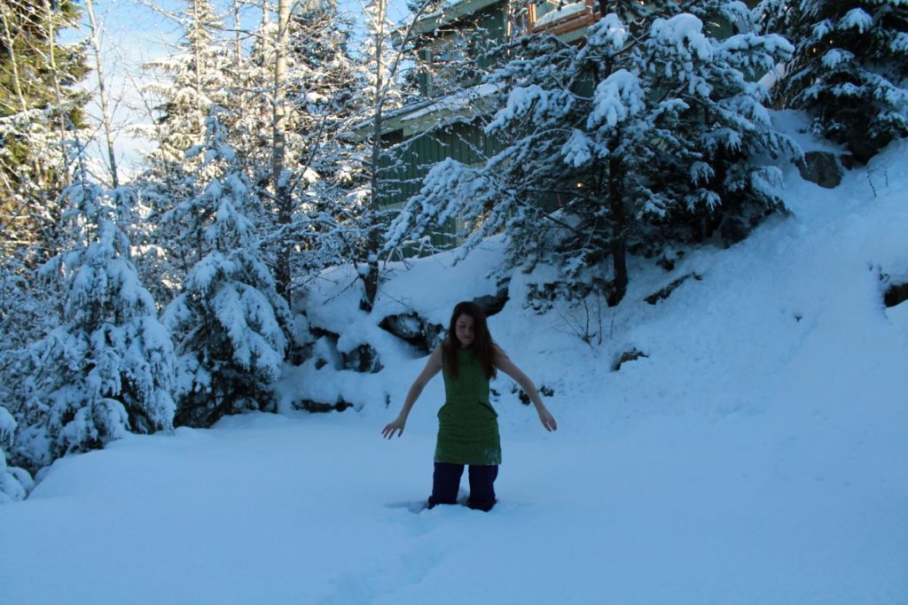 lady in snow in whistler