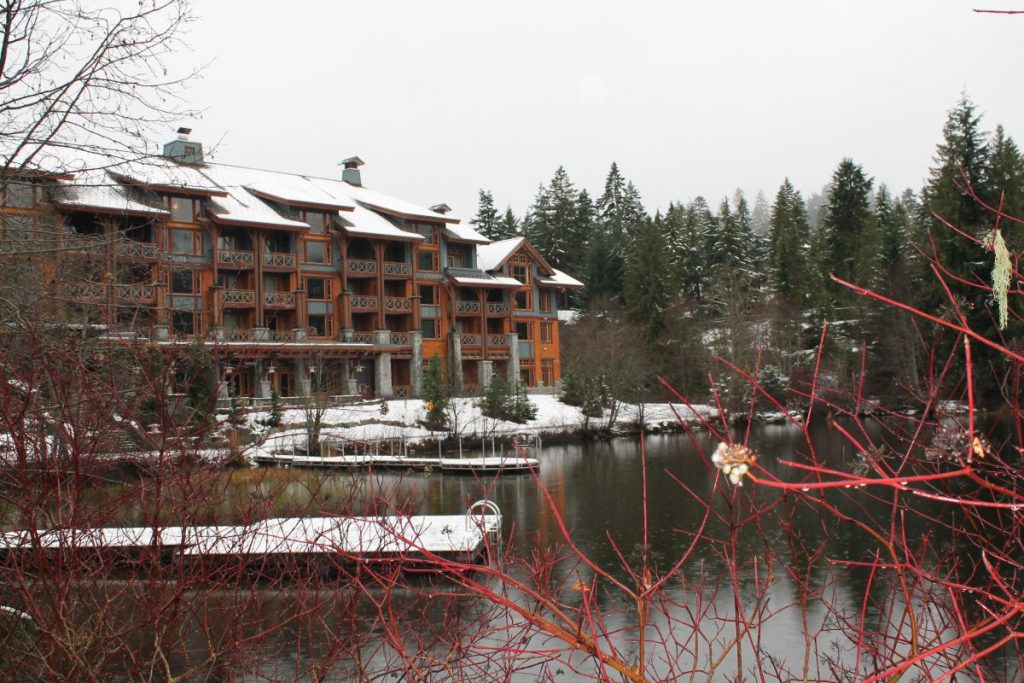 Nita Lake Lodge in the snow