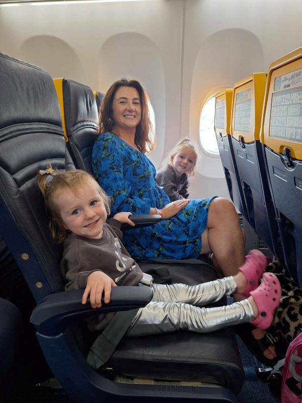 family on board flight