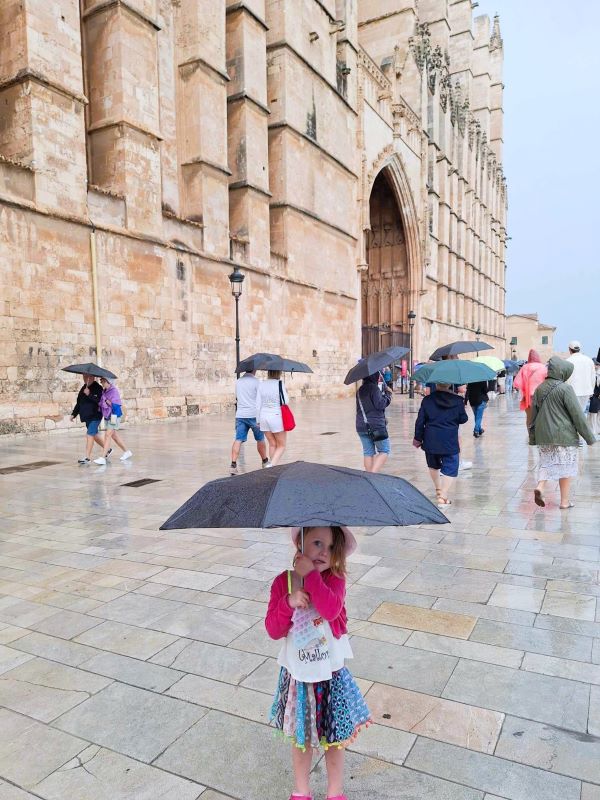 rainy day at palma cathedral