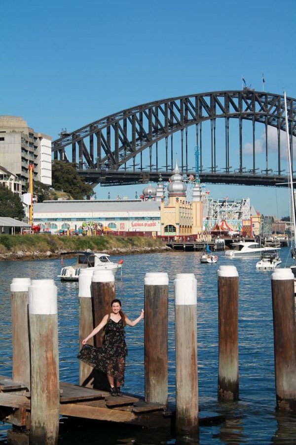 lady posing at lavender bay