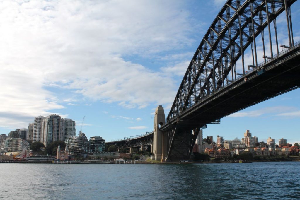 harbour bridge looking over to luna park sydney