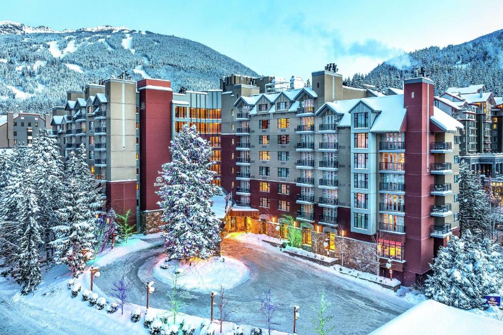 hilton hotel whistler in snow