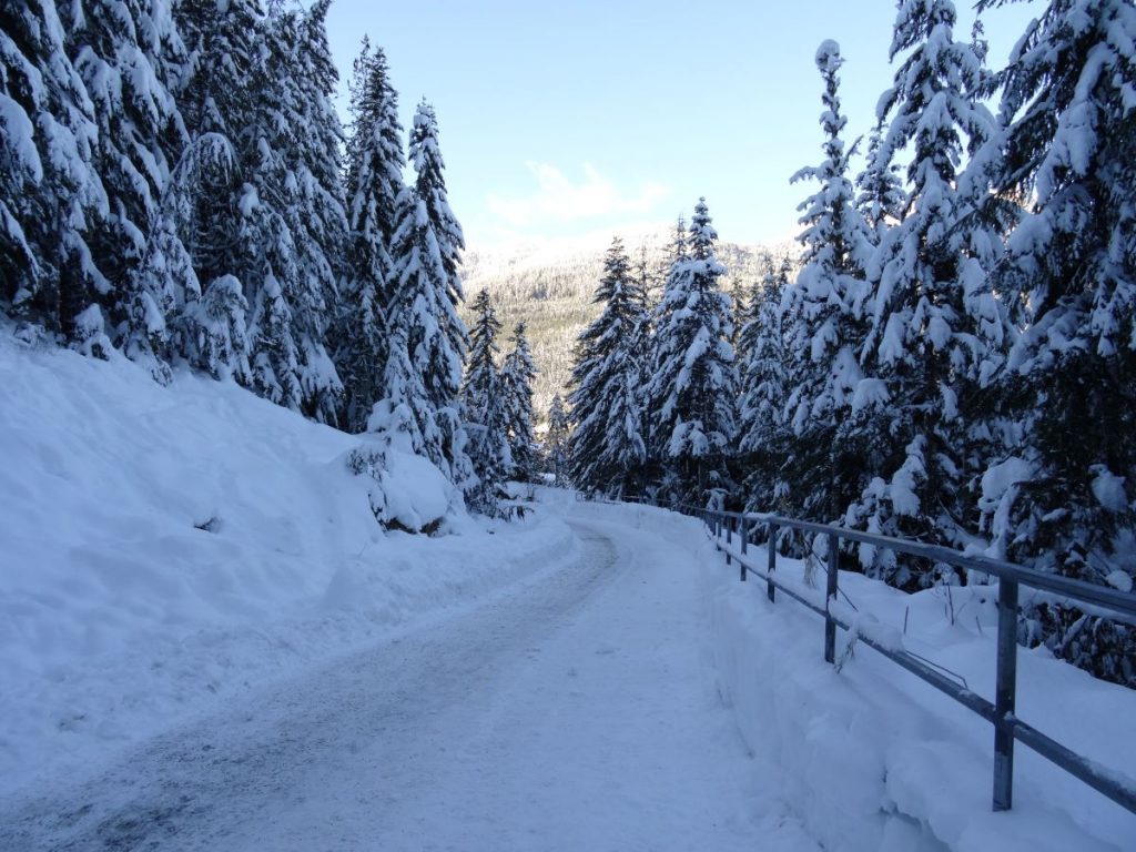 road covered in snow whistler