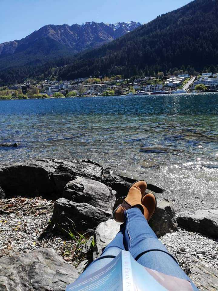 relaxing at lake wakatipu queenstown