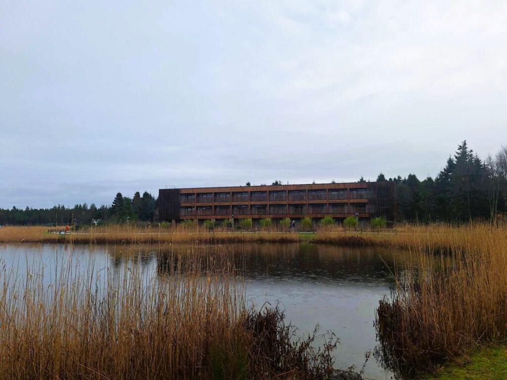 apartment building by lake center parcs