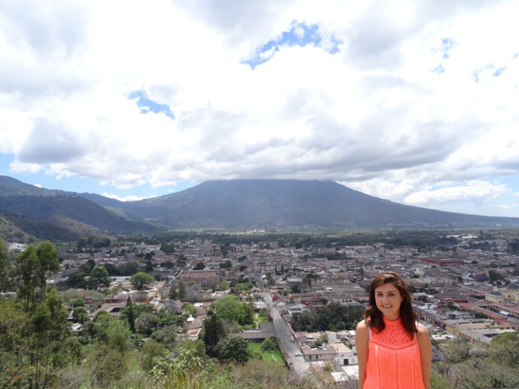 lady at cerro de la cruz viewpoint antigua