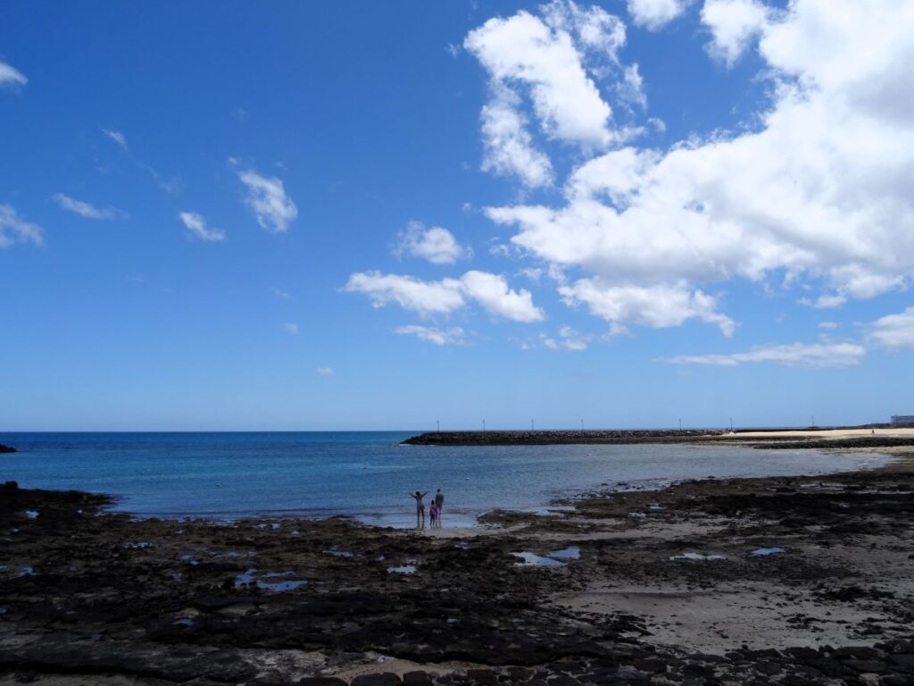 beach along coastal path costa teguise