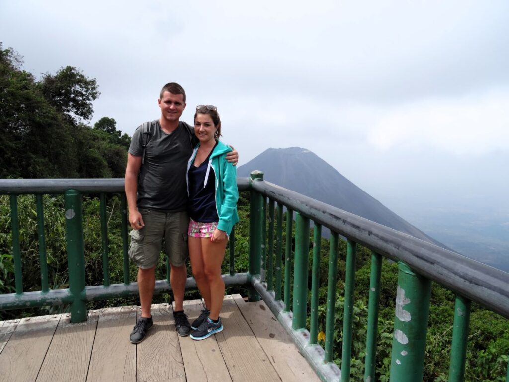 couple at viewpoint volcan izalco